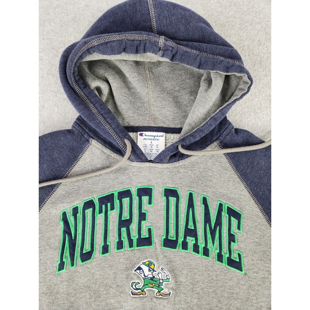 Notre Dame Fighting Irish Hoodie Champion Pullover Sweatshirt Adult Large‎